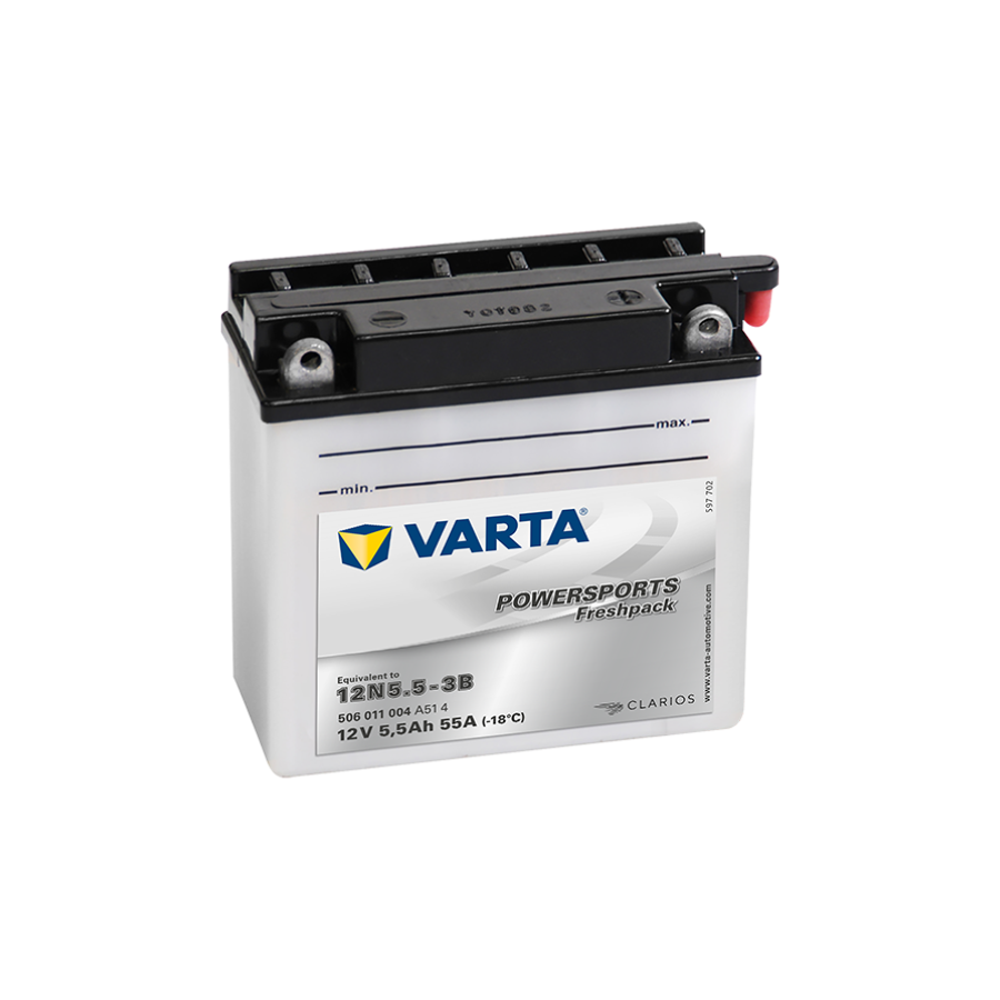 Varta 12N5.5-3B Powersports Freshpack Motorcycle Battery 506 011 004