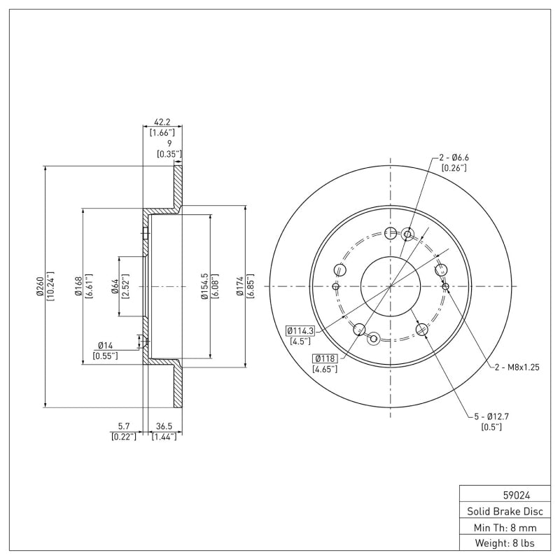 DFC 06-15 Honda Civic Rear Brake Rotor