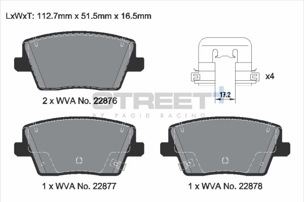 PAGID Racing T8230SP2001 STREET+ Brake Pads