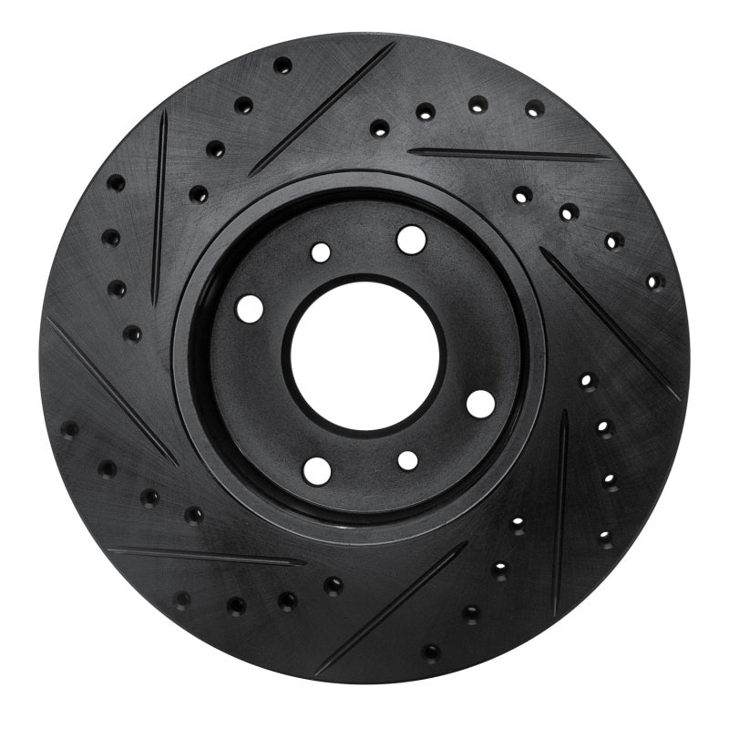 R1 Concepts R1 93-06 Infiniti G20 Front Right Drilled & Slotted Black Brake Rotor