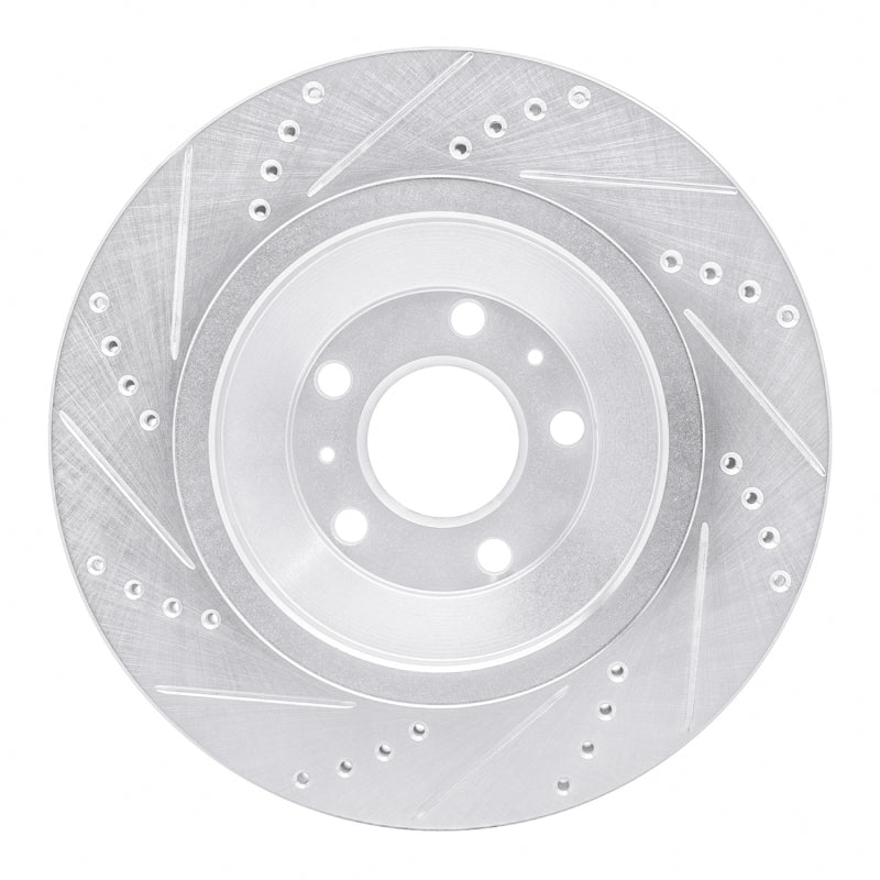 R1 Concepts R1 04-18 Audi A8 Rear Right Drilled & Slotted Silver Brake Rotor
