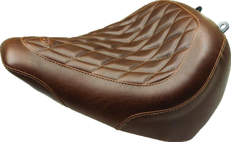Mustang Motorcycle Mustang Harley Breakout Wide Tripper Solo Seat Diamond Stitch - Brown