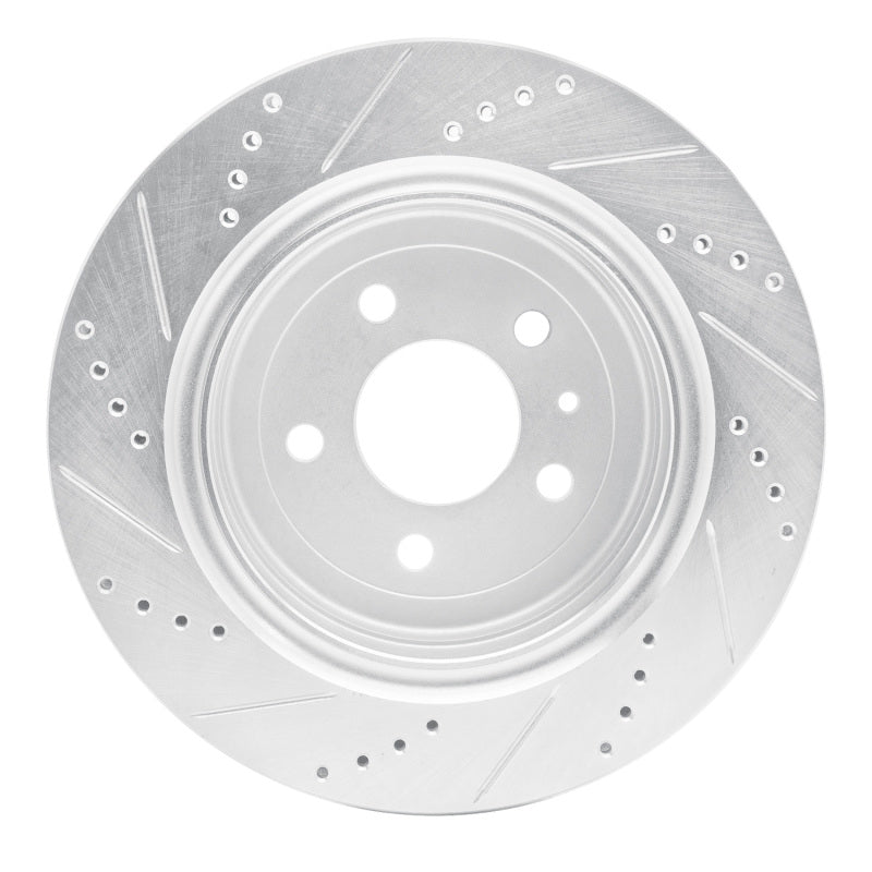 R1 Concepts R1 16-24 Cadillac ATS Rear Right Drilled & Slotted Silver Brake Rotor