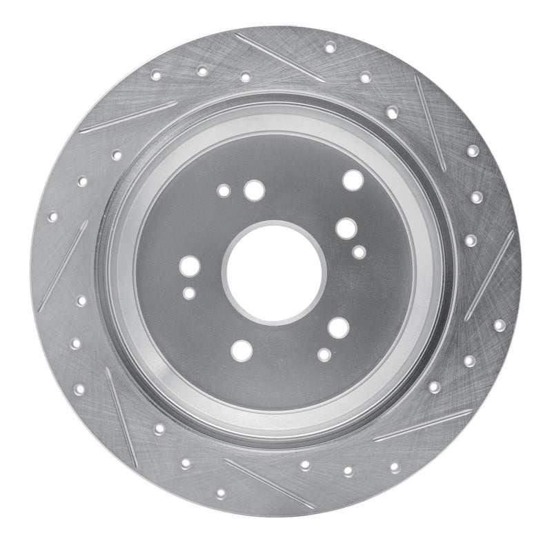R1 Concepts R1 02-04 Honda Odyssey Rear Left Drilled & Slotted Silver Brake Rotor