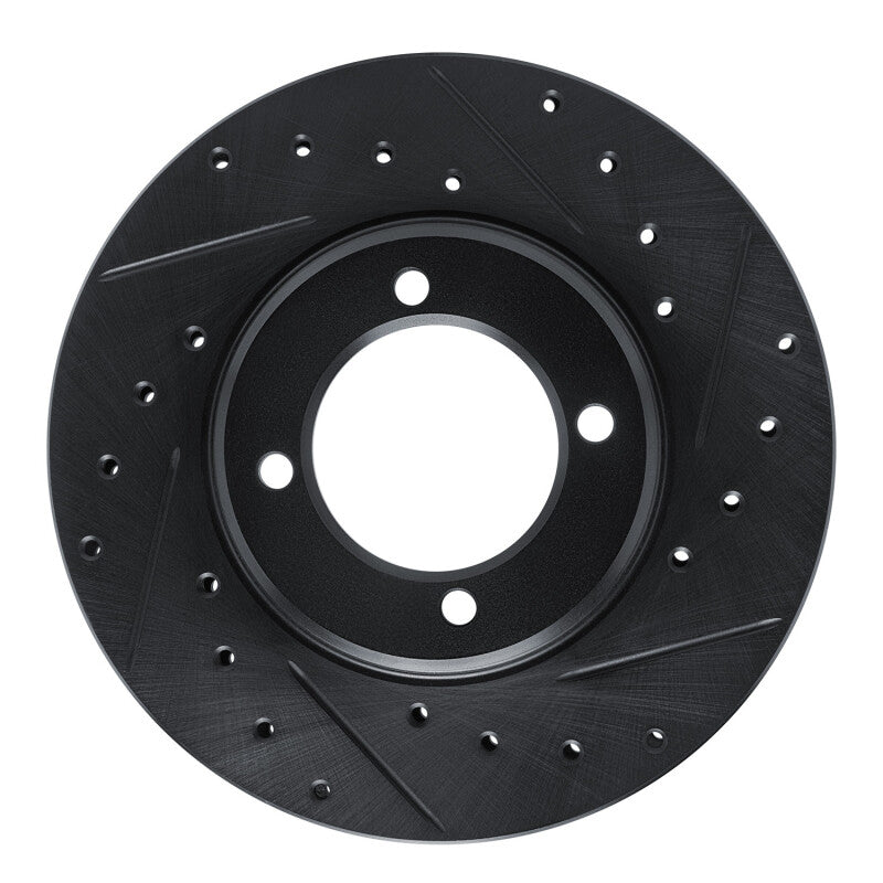 R1 Concepts R1 81-82 Toyota Cressida Front Right Drilled & Slotted Black Brake Rotor