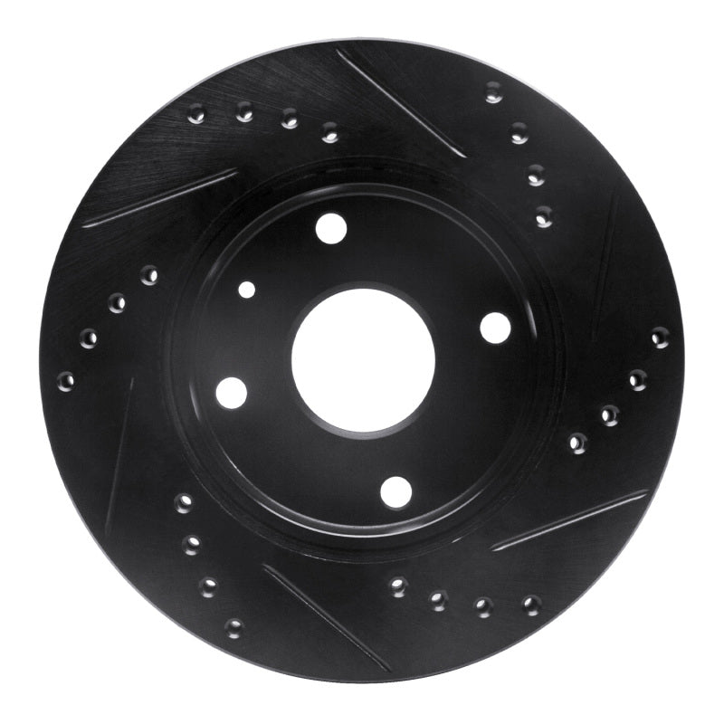R1 Concepts R1 04-10 Chevrolet Optra (USA/Canada) Front Left Drilled & Slotted Black Brake Rotor