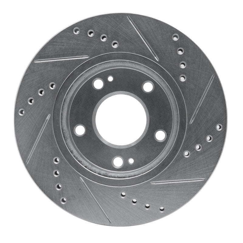 R1 Concepts R1 01-05 Hyundai SANTA FE Front Left Drilled & Slotted Silver Brake Rotor