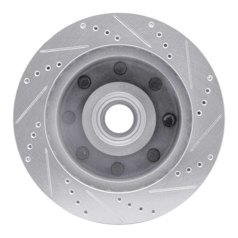 R1 Concepts R1 99-02 Ford F-350 Super Duty 2WD Front Left Drilled & Slotted Silver Brake Rotor