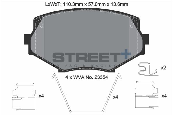 PAGID Racing T8171SP2001 STREET+ Brake Pads