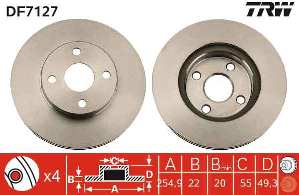 TRW MOTO DF7127 Brake Disc