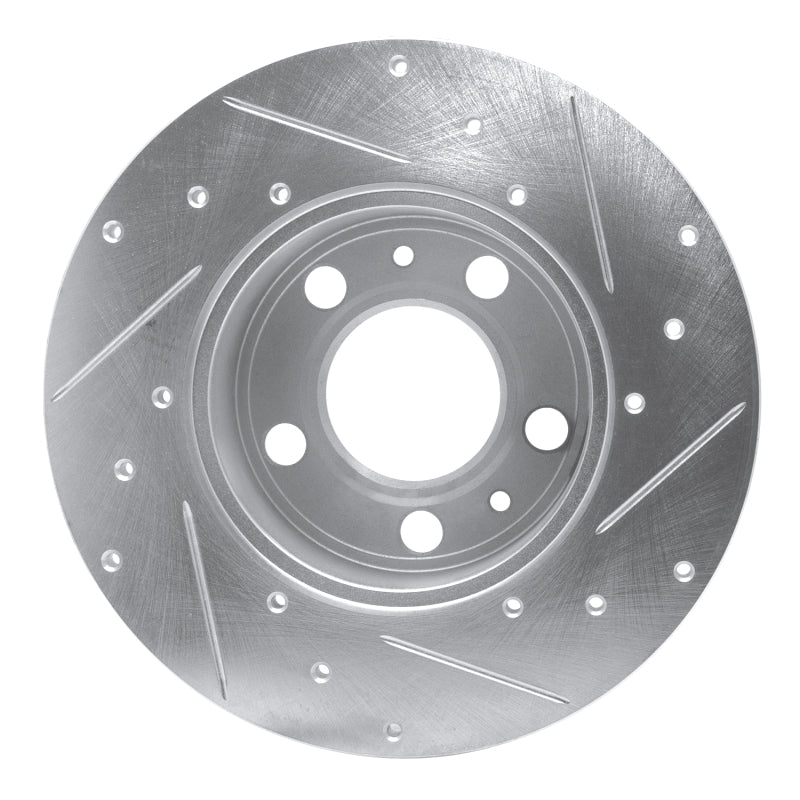 R1 Concepts R1 75-87 Volvo 242 Front Left Drilled & Slotted Silver Brake Rotor