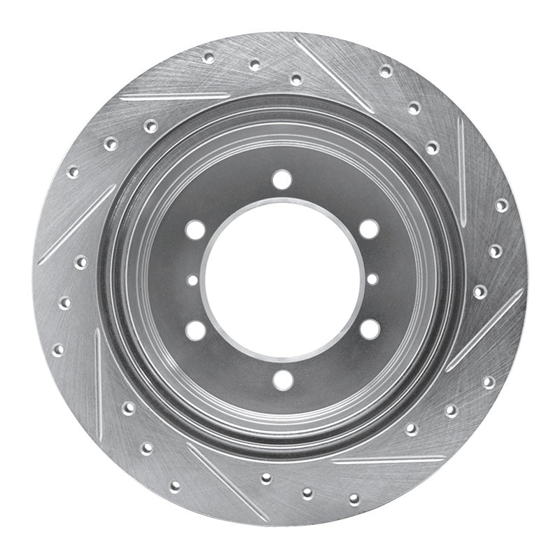 R1 Concepts R1 90-04 Mitsubishi Montero Rear Left Drilled & Slotted Silver Brake Rotor