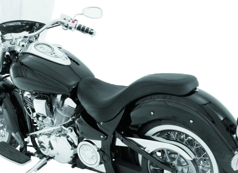 Mustang Motorcycle Mustang 05-17 Harley Deluxe (With Standard Rack) Wide Touring Solo Seat w/Studs - Black