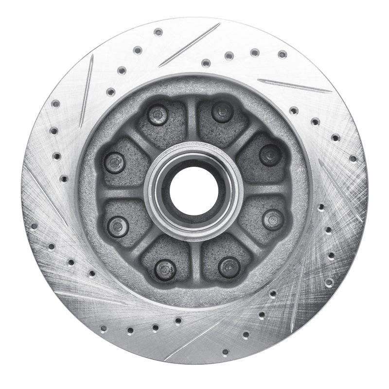 R1 Concepts R1 1988-1996 Chevrolet C3500 Front Right Drilled & Slotted Silver Brake Rotor