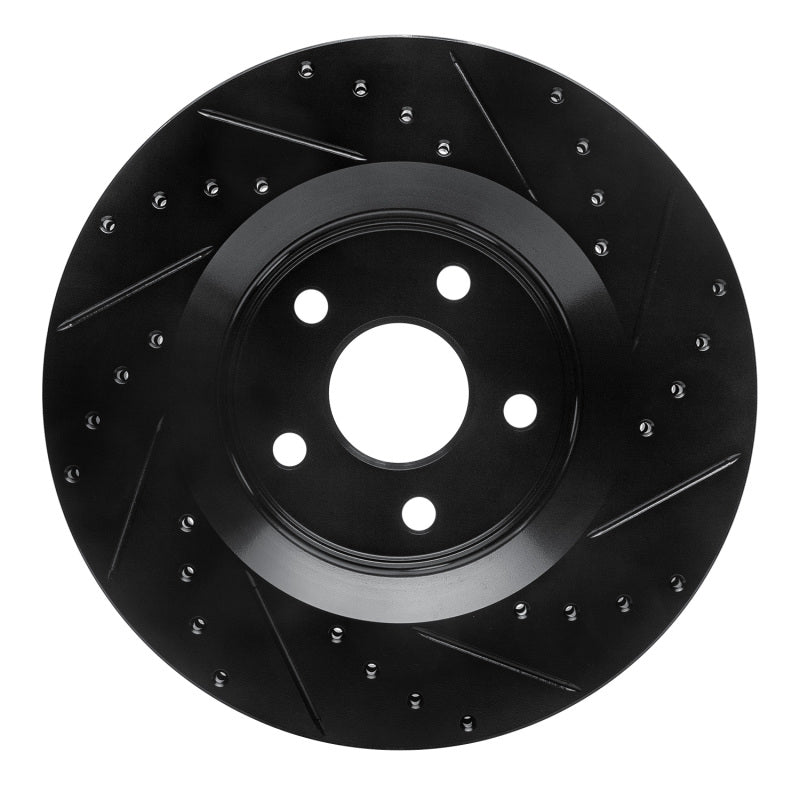 R1 Concepts R1 11-25 Dodge Durango Front Left Drilled & Slotted Black Brake Rotor