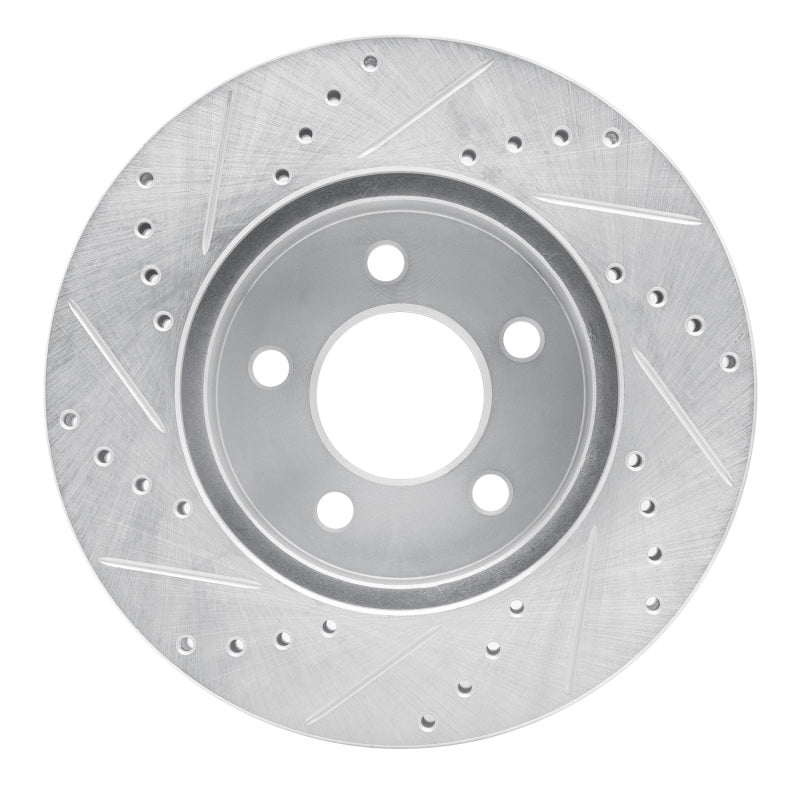 R1 Concepts R1 02-07 Jeep Liberty Front Right Drilled & Slotted Silver Brake Rotor