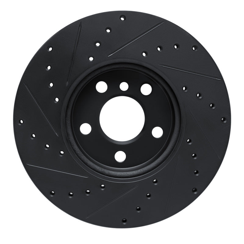R1 Concepts R1 16-24 Mini Cooper (Excl Clubman) Front Right Drilled & Slotted Black Brake Rotor