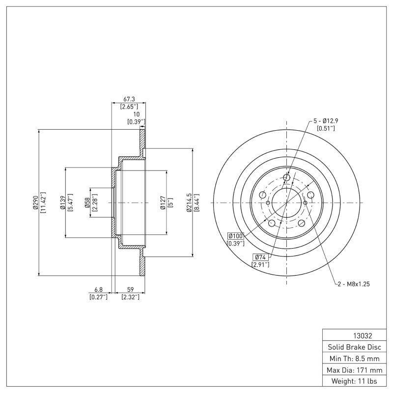 DFC 00-06 Subaru Legacy Rear Brake Rotor