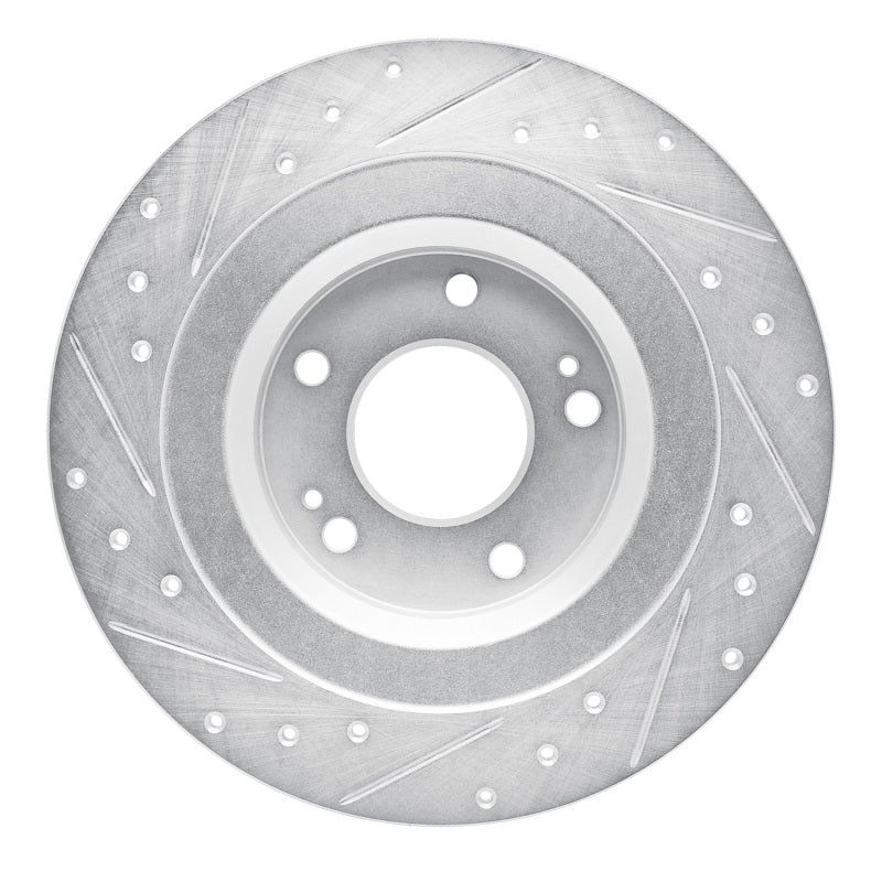 R1 Concepts R1 13-25 Mitsubishi Outlander PHEV Rear Right Drilled & Slotted Silver Brake Rotor