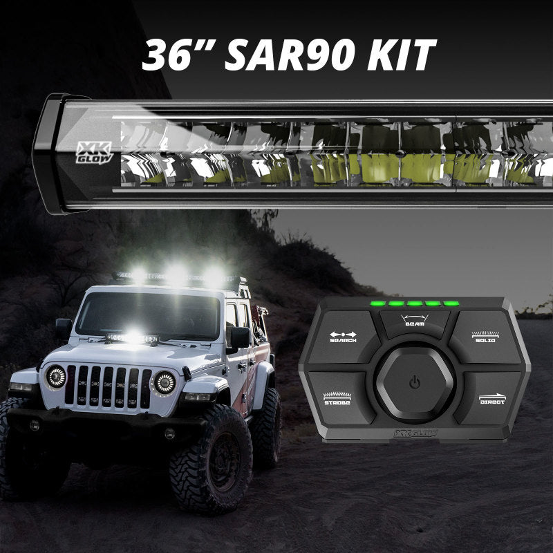 XKGLOW XK Glow SAR90 Light Bar Kit Emergency Search and Rescue Light System 36In