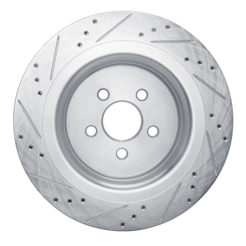 R1 Concepts R1 2019-2024 Ford Edge Rear Right Drilled & Slotted Silver Brake Rotor