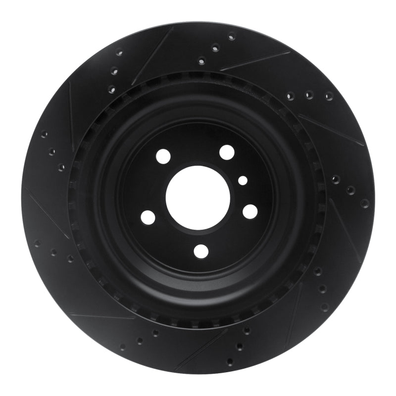 R1 Concepts R1 13-19 Mercedes-Benz GLS450 Rear Right Drilled & Slotted Black Brake Rotor