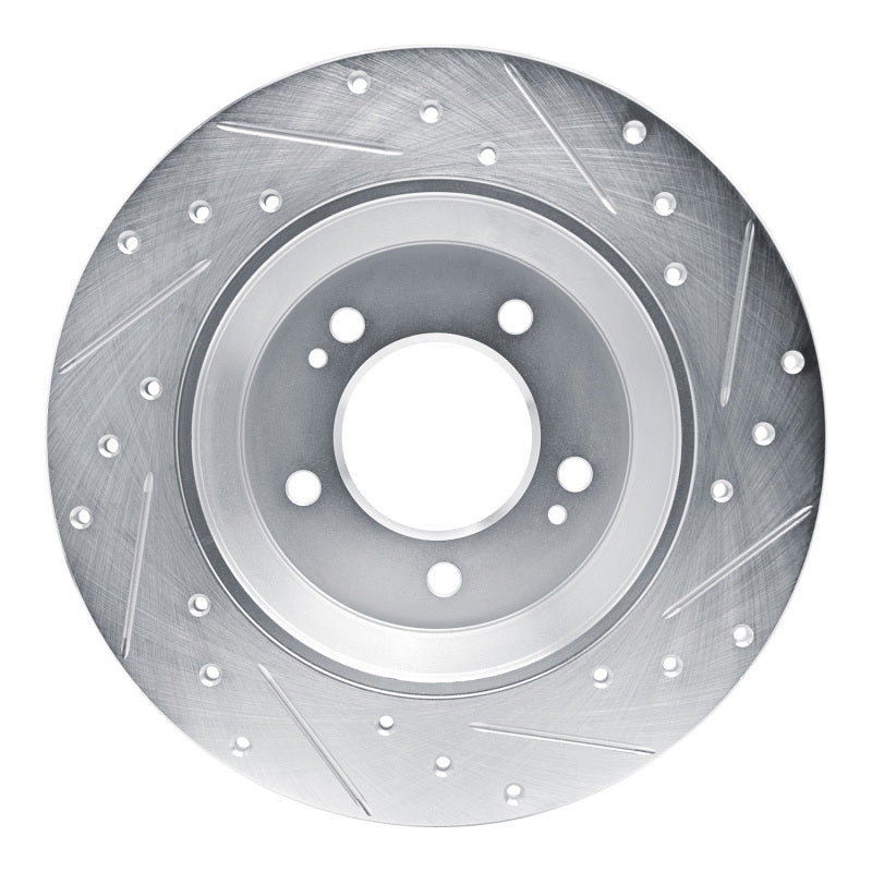 R1 Concepts R1 19-22 Hyundai Veloster N Rear Left Drilled & Slotted Silver Brake Rotor