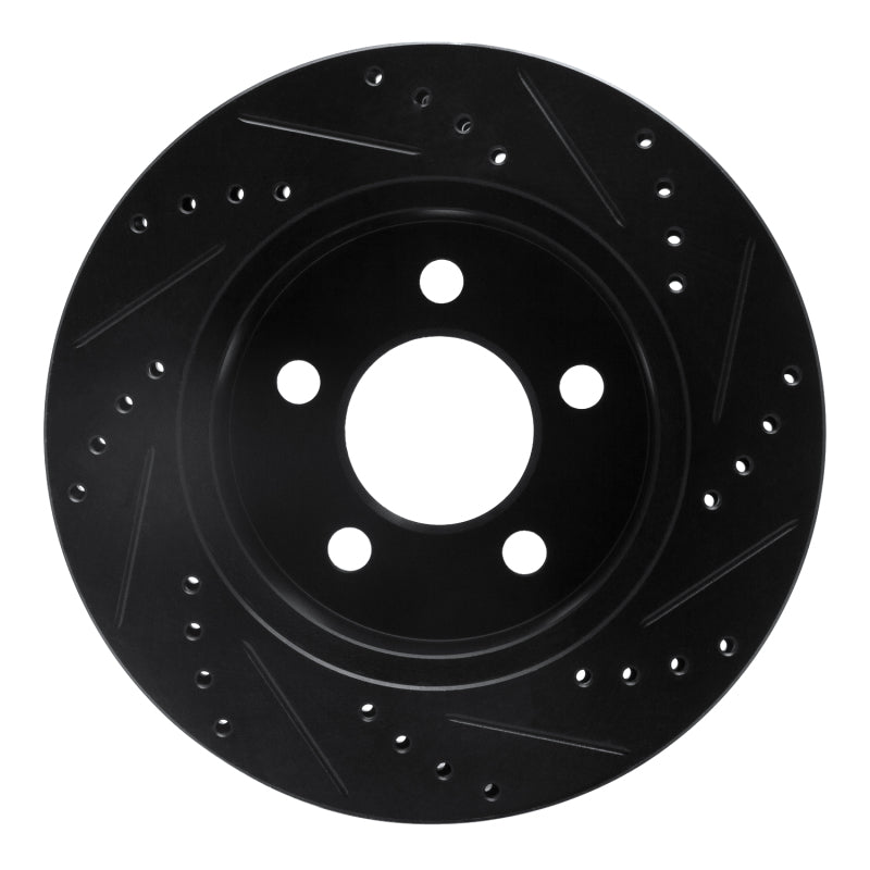 R1 Concepts R1 99-06 Jeep Cherokee Front Left Drilled & Slotted Black Brake Rotor