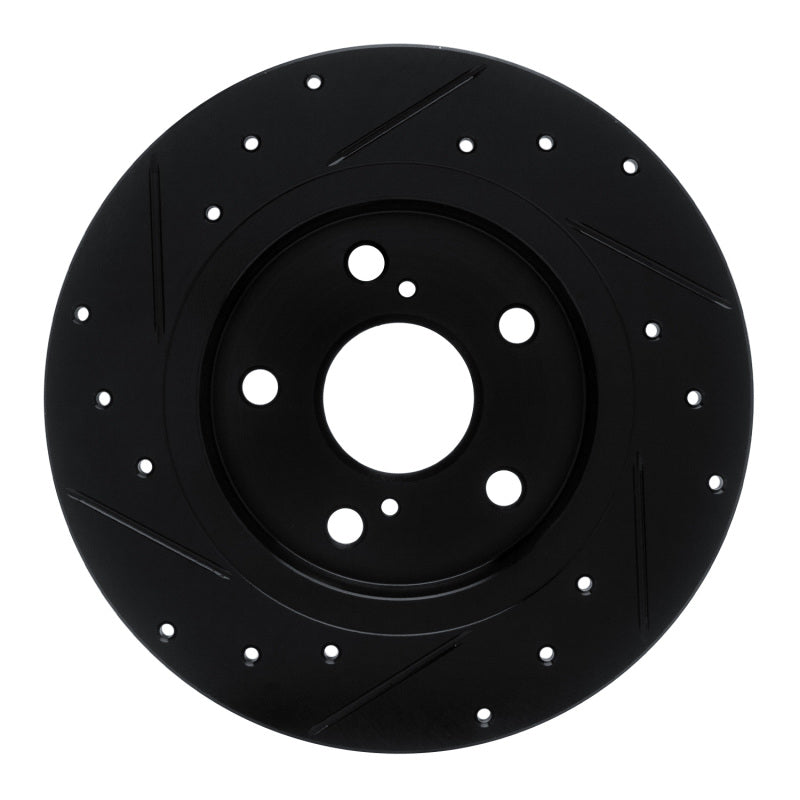 R1 Concepts R1 11-16 Scion TC Rear Right Drilled & Slotted Black Brake Rotor