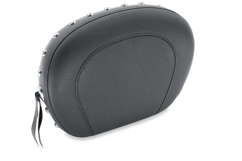 Mustang Motorcycle Mustang Harley Low Medallion Style Sissy Bar Pad(9 inch x 12 inch) w/Studs - Black