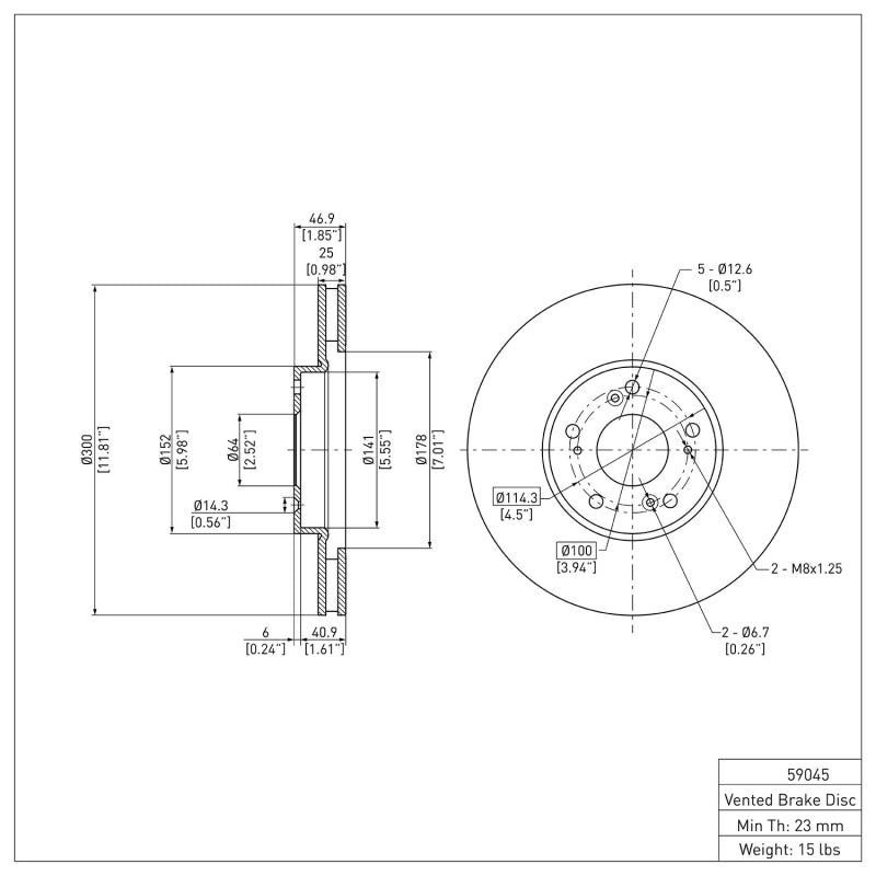 DFC 06-15 Honda Civic Front Brake Rotor