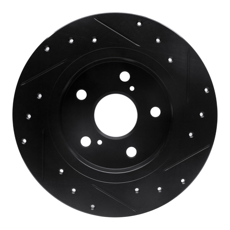R1 Concepts R1 11-16 Scion TC Rear Left Drilled & Slotted Black Brake Rotor