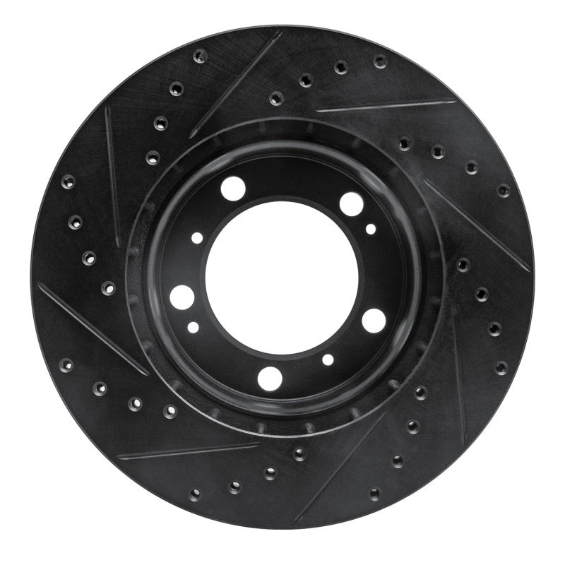 R1 Concepts R1 97-04 Porsche Boxster Front Right Drilled & Slotted Black Brake Rotor