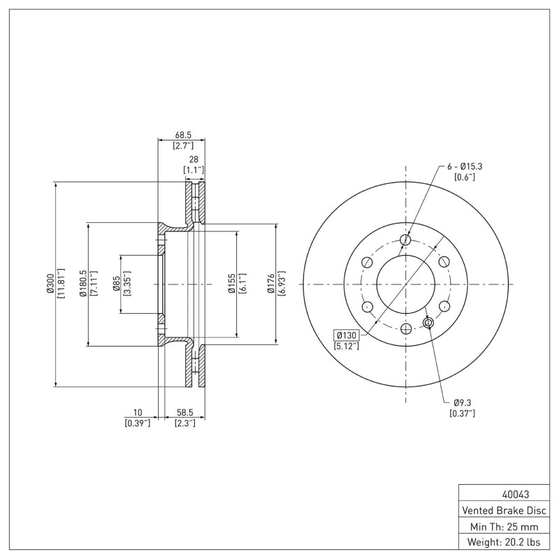 DFC 06-25 American Coach Patriot Front Brake Rotor