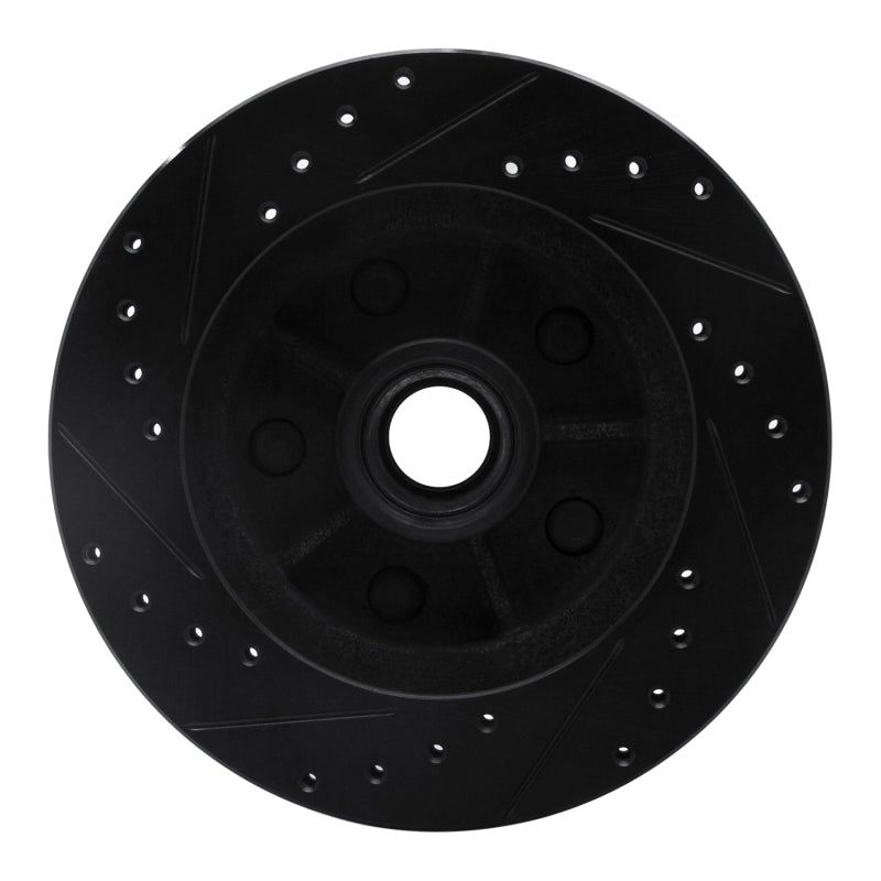 R1 Concepts R1 88-91 Chevrolet C1500 Front Right Drilled & Slotted Black Brake Rotor