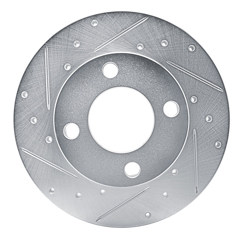 R1 Concepts R1 78-85 Audi 5000 Front Left Drilled & Slotted Silver Brake Rotor