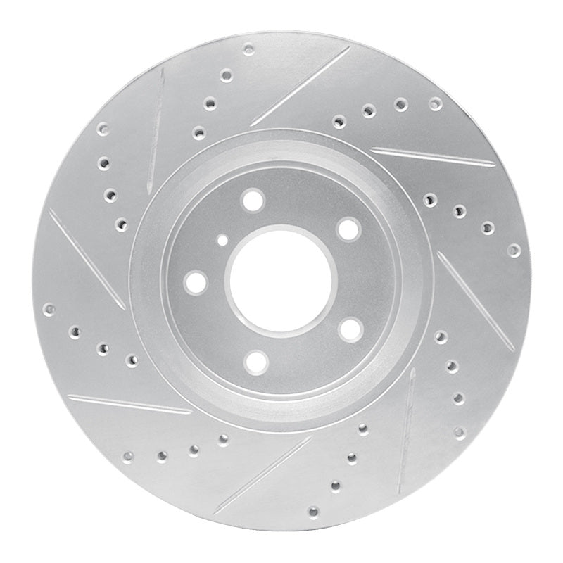 R1 Concepts R1 05-14 Infiniti FX45 Front Right Drilled & Slotted Silver Brake Rotor