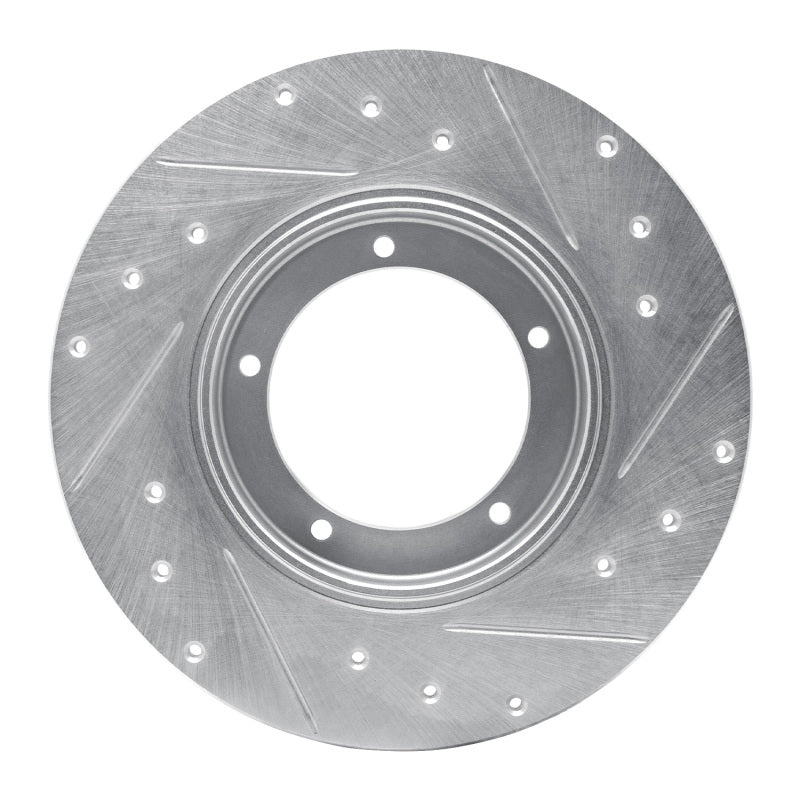 R1 Concepts R1 65-76 Porsche 911 Front Left Drilled & Slotted Silver Brake Rotor
