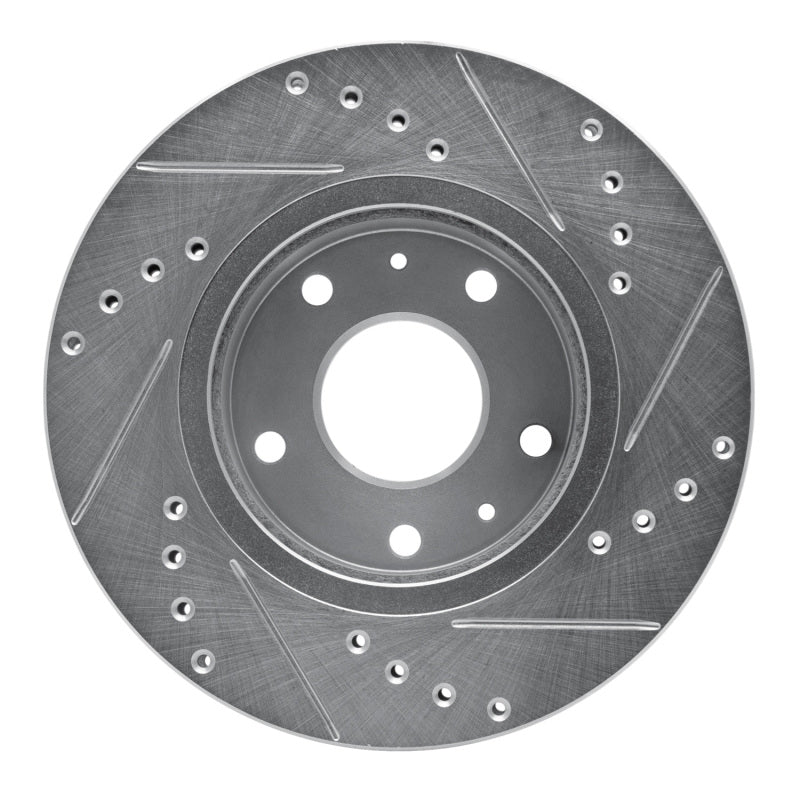 R1 Concepts R1 02-05 Land Rover Freelander Front Left Drilled & Slotted Silver Brake Rotor