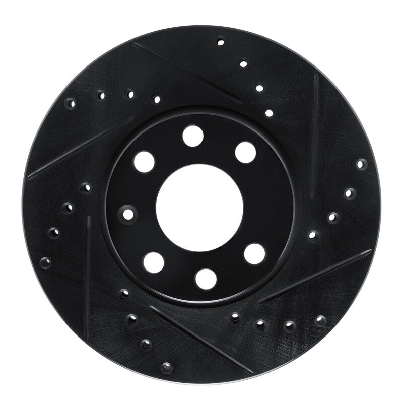 R1 Concepts R1 00-05 Chevrolet Zafira (Mexico) Front Right Drilled & Slotted Black Brake Rotor