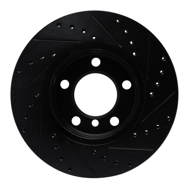 R1 Concepts R1 11-16 Mini Cooper Paceman Front Left Drilled & Slotted Black Brake Rotor