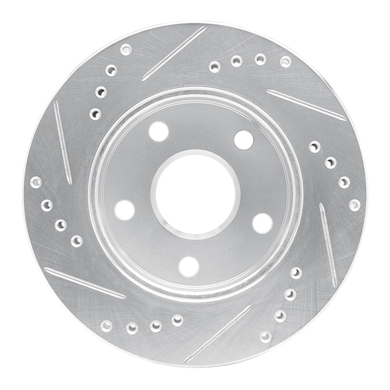 R1 Concepts R1 91-94 Toyota Previa Front Right Drilled & Slotted Silver Brake Rotor