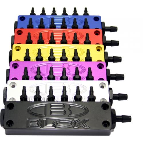 BLOX Racing Billet 6-Port Vacuum Manifold Kit - Silver