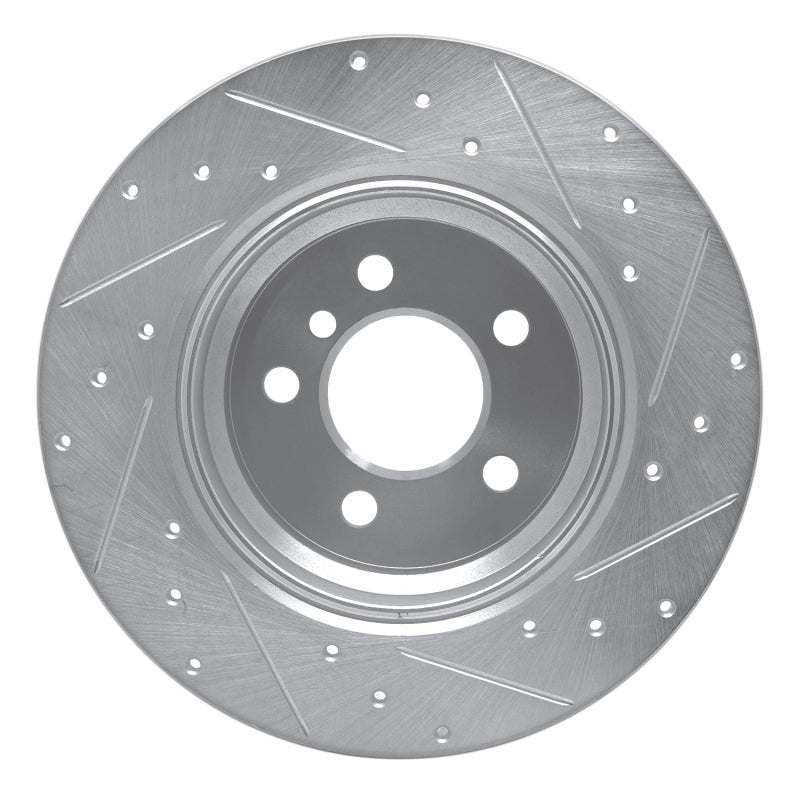 R1 Concepts R1 00-06 BMW X5 Rear Left Drilled & Slotted Silver Brake Rotor