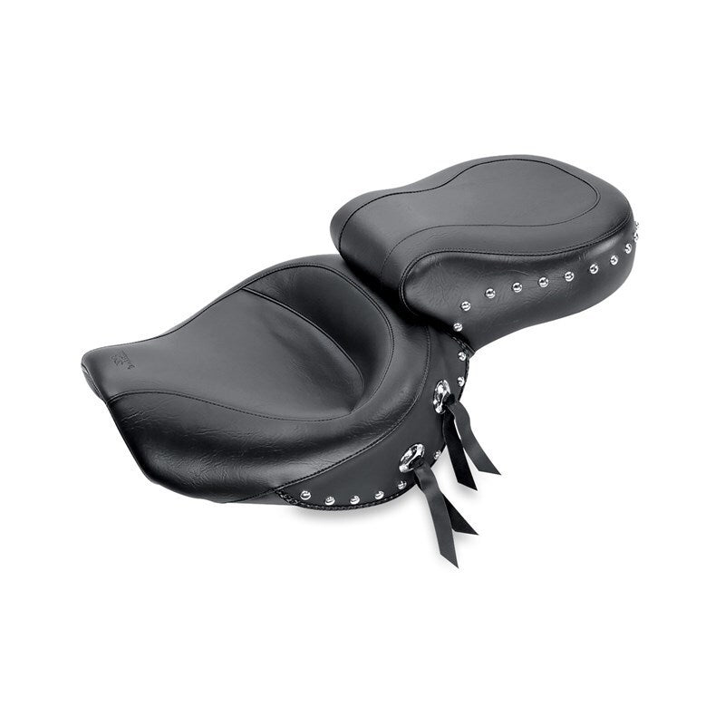 Mustang Motorcycle Mustang 06-17 Harley Dyna Wide Touring 1PC Seat w/Studs - Black