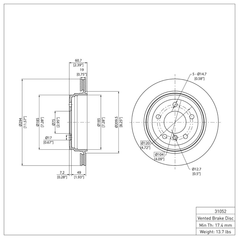 DFC 01-05 BMW 325iX Rear Brake Rotor