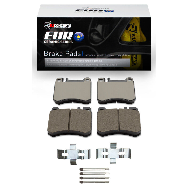 R1 Concepts R1 1986-1989 Mercedes-Benz 560SL Front R1 Euro Ceramic Pads & Hardware Kit