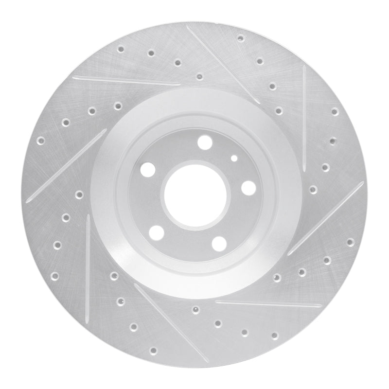 R1 Concepts R1 08-11 Audi TTS Quattro Front Left Drilled & Slotted Silver Brake Rotor