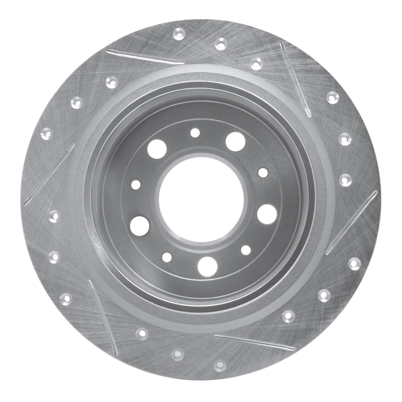 R1 Concepts R1 97-98 Volvo S90 Rear Left Drilled & Slotted Silver Brake Rotor