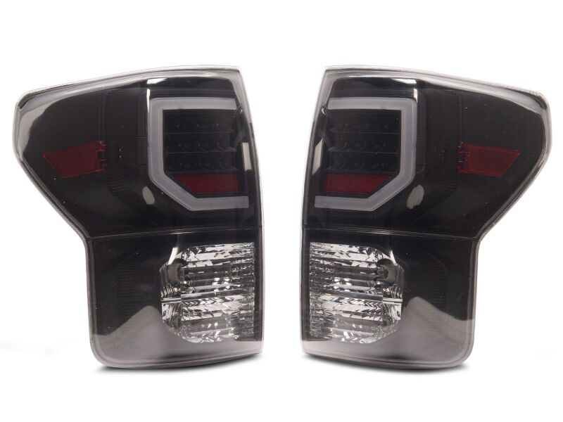 Raxiom 07-13 Toyota Tundra Axial Series Dual C-Shape LED Tail Lights- Black Housing- Smoked Lens